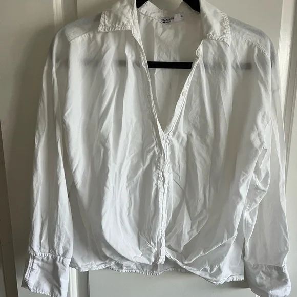 Stateside Front Twist Poplin Blouse - Picture 2 of 4